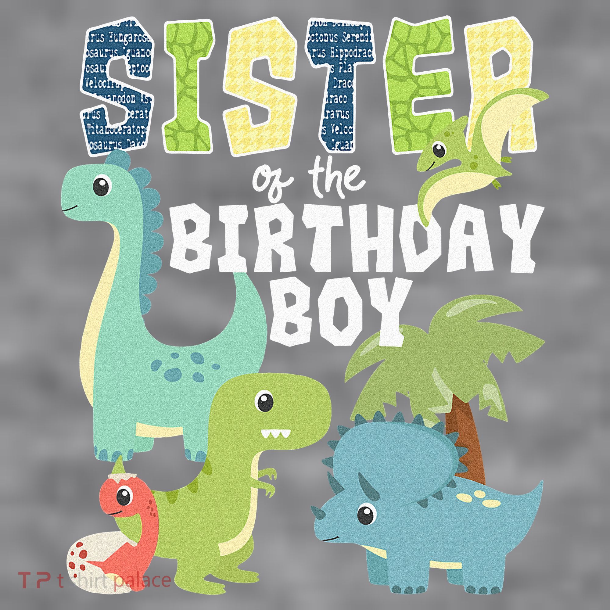 Dinosaurs Theme Birthday Sister Of The Birthday Boy Dinosaur Women's Racerback Cropped Tank