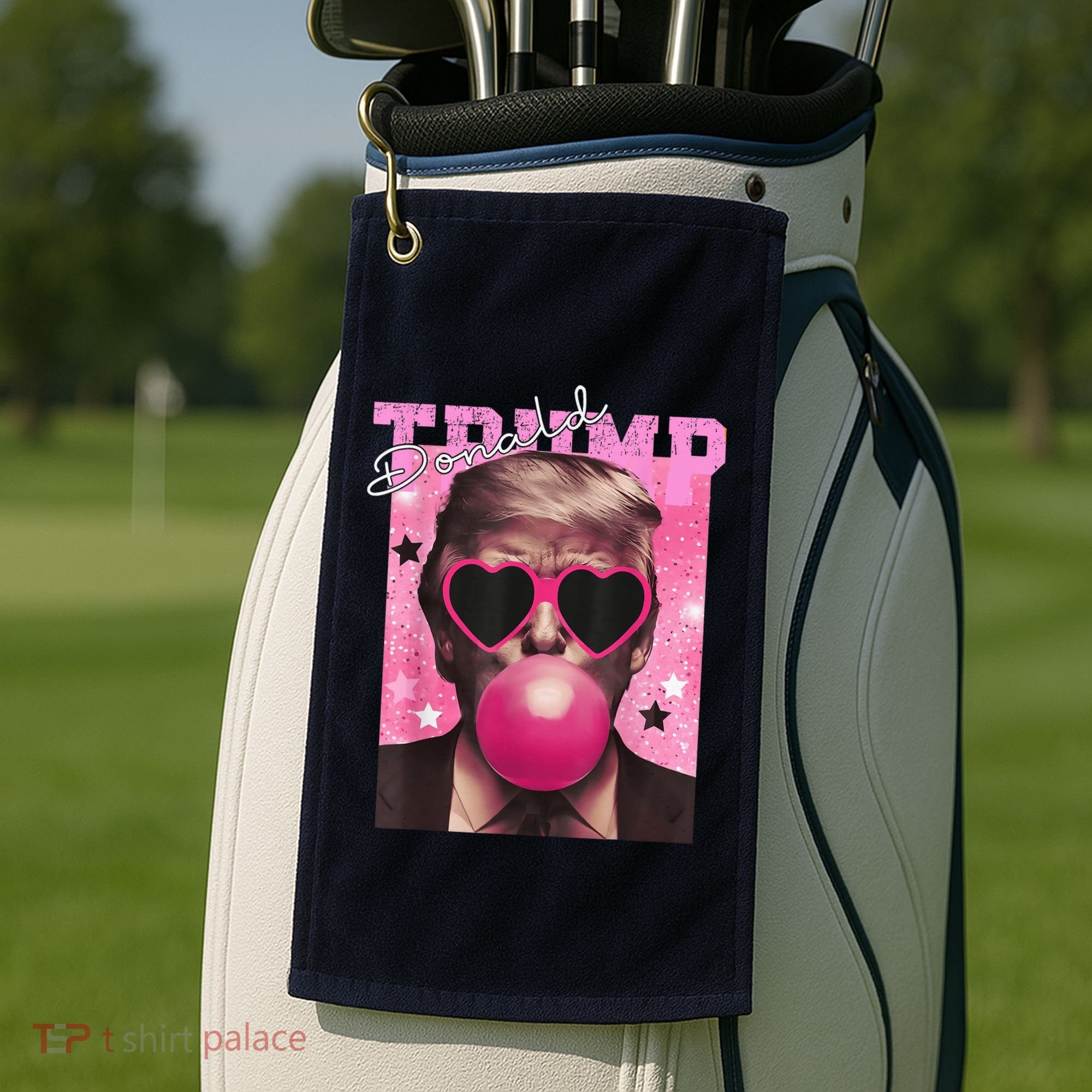 Donald Trump B.U.B.Bl.E G.U.M P.I.N.K. Sunglasses Golf Towel