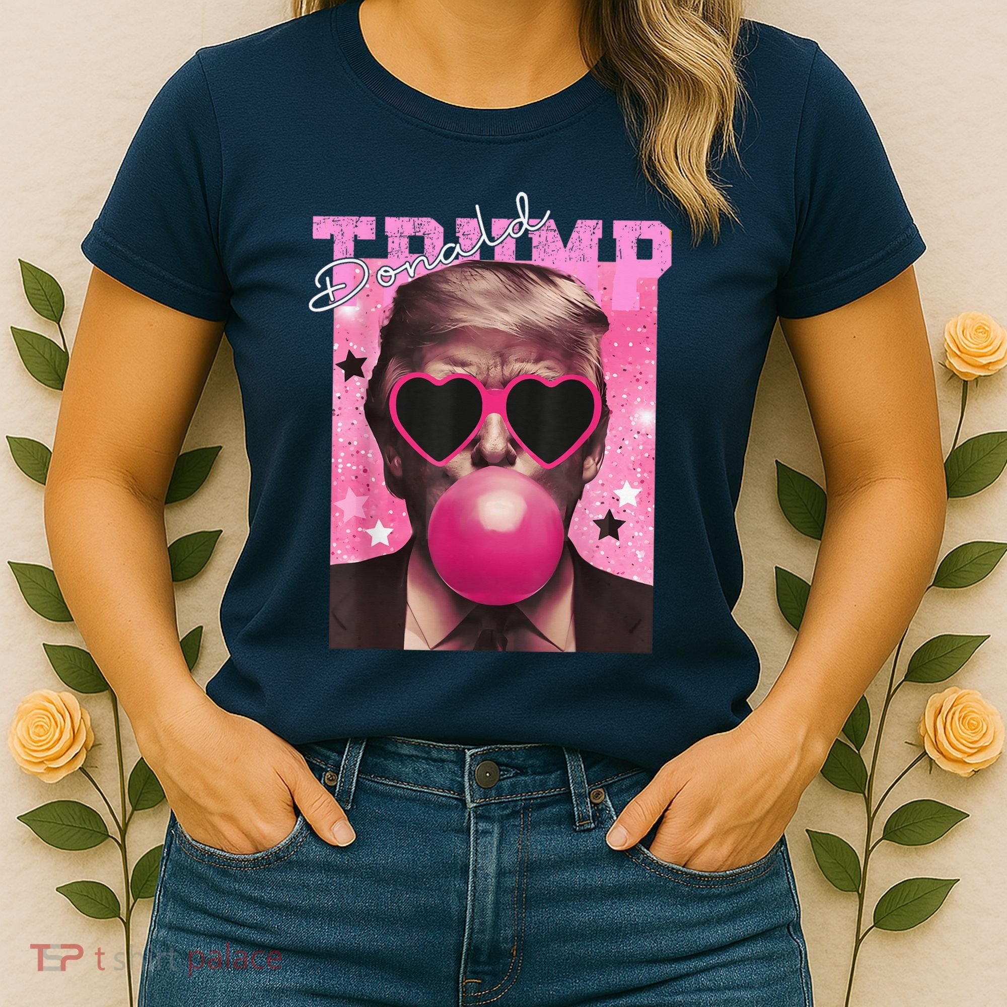 Donald Trump B.U.B.Bl.E G.U.M P.I.N.K. Sunglasses Women's T-Shirt
