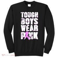 Distressed Tough Boys Wear Pink Breast Cancer Awareness Sweatshirt thumb 0