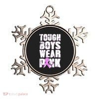 Distressed Tough Boys Wear Pink Breast Cancer Awareness Ornament thumb 0