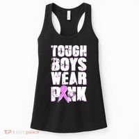 Distressed Tough Boys Wear Pink Breast Cancer Awareness Women's Tank Top thumb 0