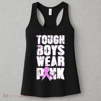 Distressed Tough Boys Wear Pink Breast Cancer Awareness Women's Tank Top thumb 3