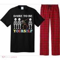 Dare To Be Yourself Autism Awareness Skeleton Pajama Set thumb 0