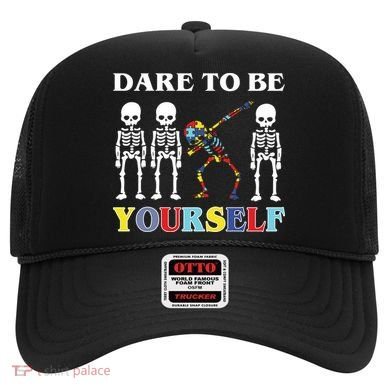 Dare To Be Yourself Autism Awareness Skeleton Hat