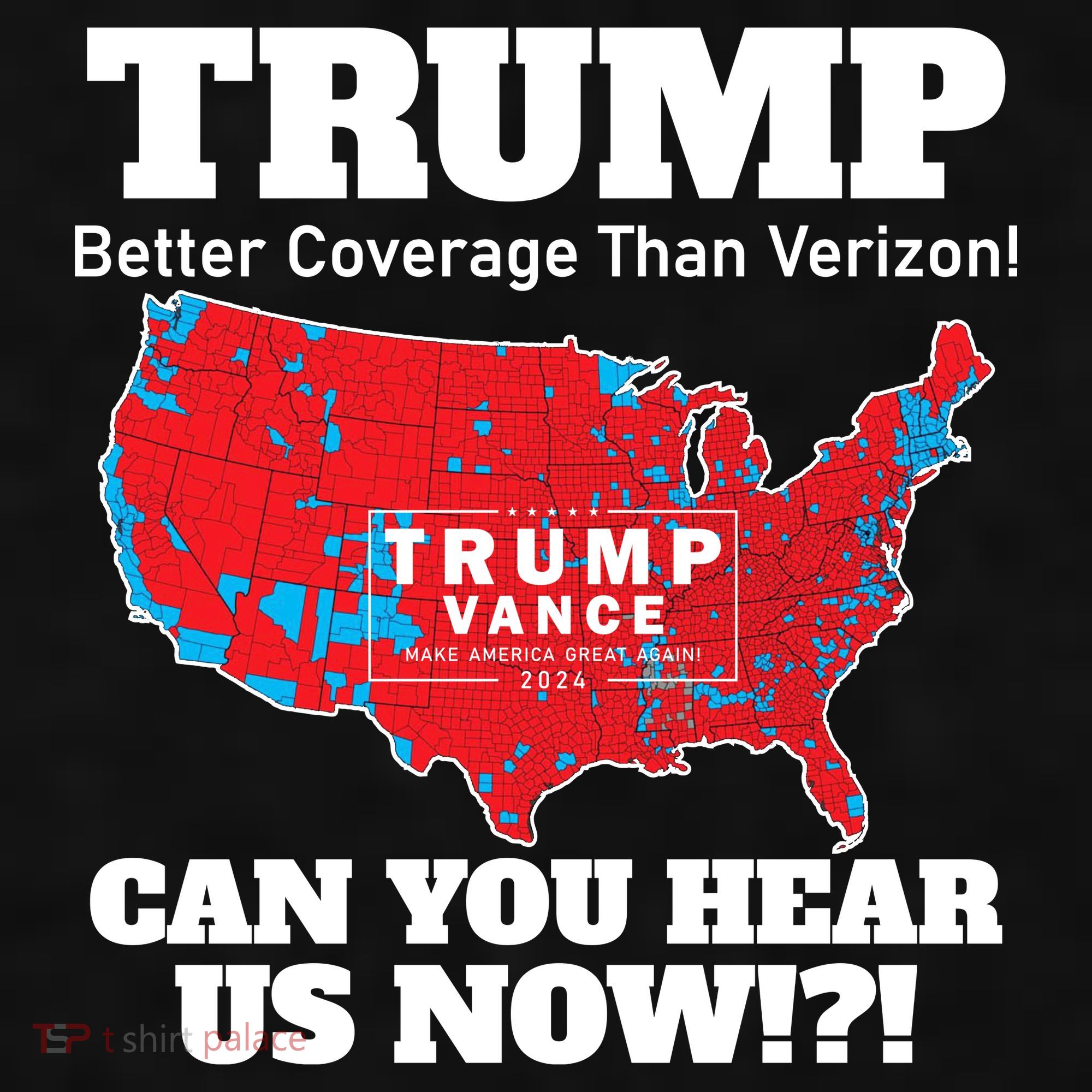 Donald Trump Better Coverage Can You Hear Us Now Electoral Map 2024 Ladies PosiCharge Tri-Blend Wicking Tank