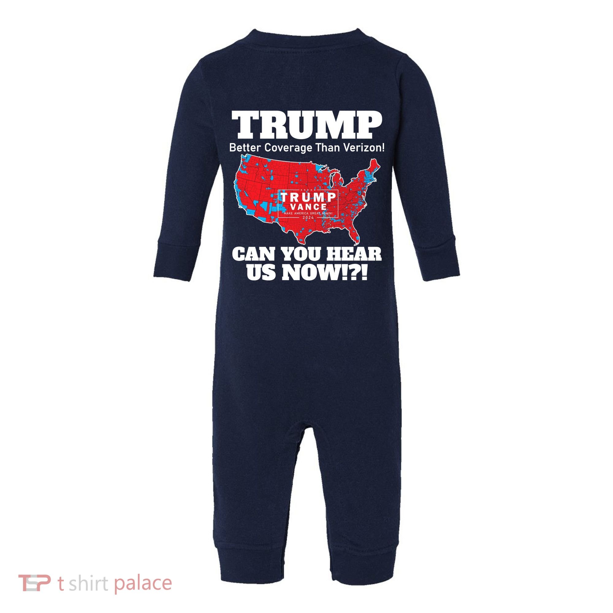 Donald Trump Better Coverage Can You Hear Us Now Electoral Map 2024 Infant Fleece One Piece