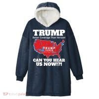 Donald Trump Better Coverage Can You Hear Us Now Electoral Map 2024 Hooded Wearable Blanket thumb 0