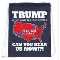 Donald Trump Better Coverage Can You Hear Us Now Electoral Map 2024 Drawstring Bag thumb 0
