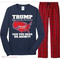 Donald Trump Better Coverage Can You Hear Us Now Electoral Map 2024 Long Sleeve Pajama Set thumb 0