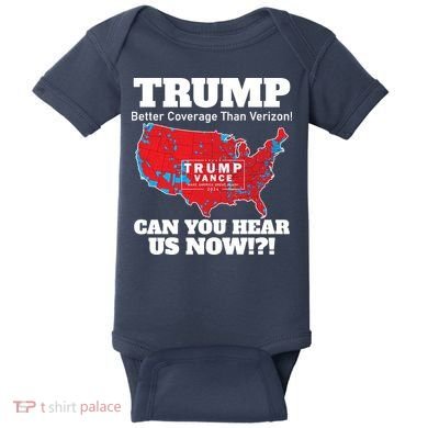 Donald Trump Better Coverage Can You Hear Us Now Electoral Map 2024 Baby Bodysuit