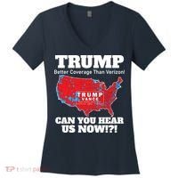 Donald Trump Better Coverage Can You Hear Us Now Electoral Map 2024 Women's V-Neck T-Shirt thumb 0