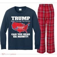 Donald Trump Better Coverage Can You Hear Us Now Electoral Map 2024 Kids Long Sleeve Plaid Pajama Set thumb 0