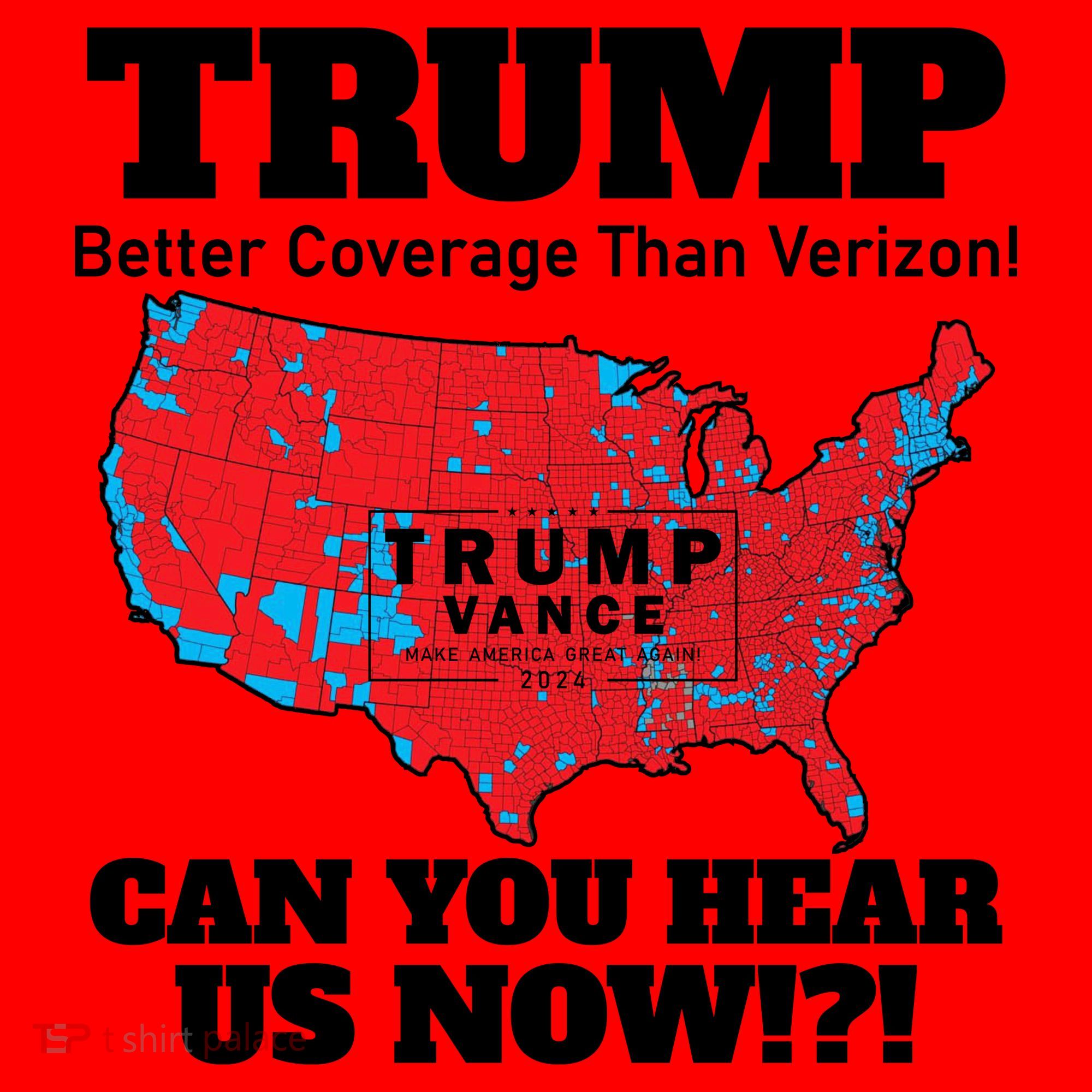 Donald Trump Better Coverage Can You Hear Us Now Electoral Map 2024 Santa Hat