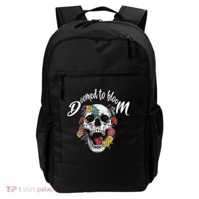 Doomed to Bloom Skull and Flowers Sobriety Backpack