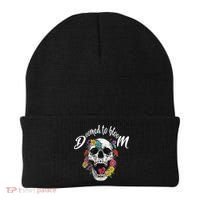Doomed to Bloom Skull and Flowers Sobriety Beanie thumb 0