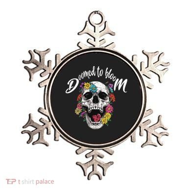 Doomed to Bloom Skull and Flowers Sobriety Ornament