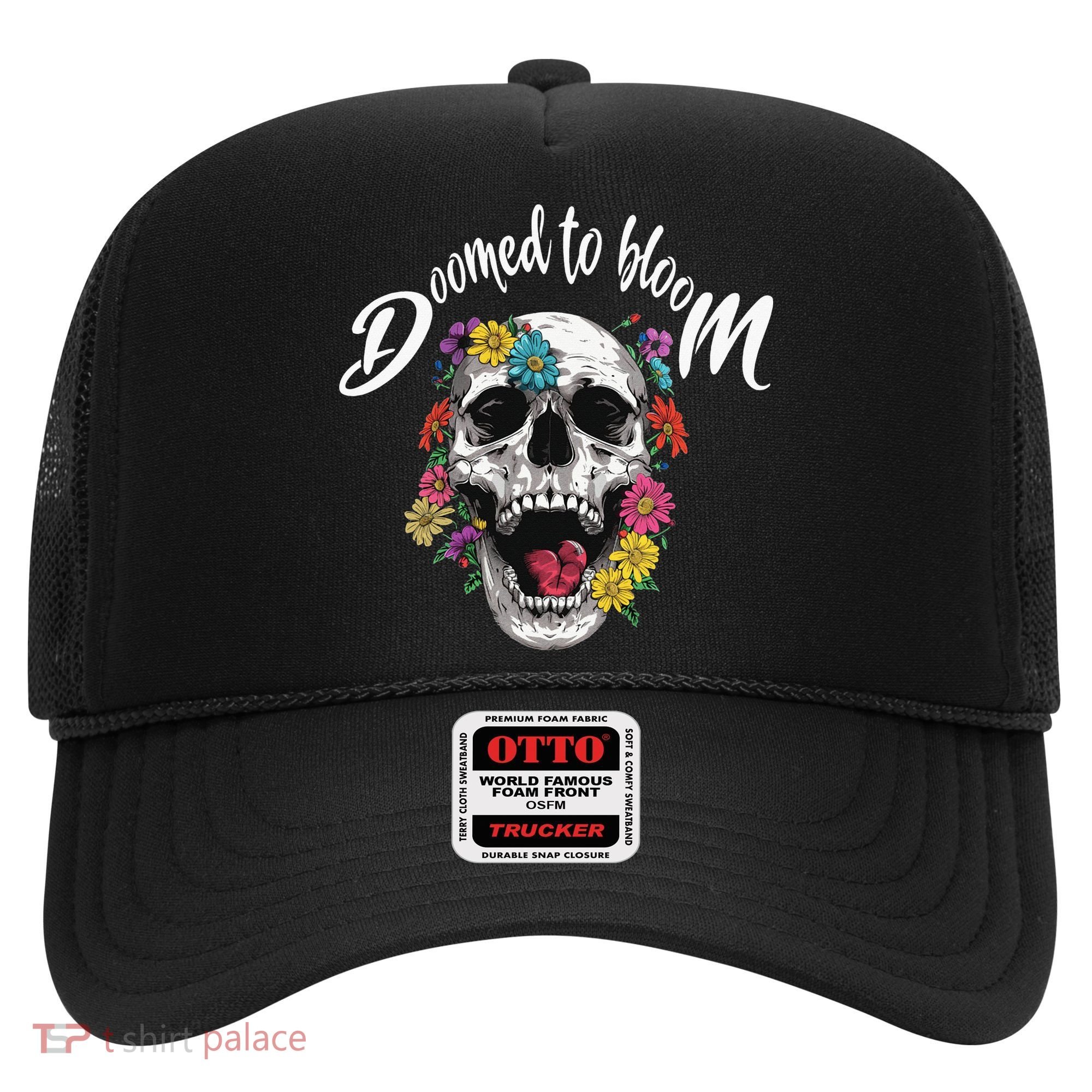 Doomed to Bloom Skull and Flowers Sobriety Hat