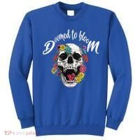 Doomed to Bloom Skull and Flowers Sobriety Sweatshirt thumb 0
