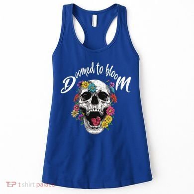 Doomed to Bloom Skull and Flowers Sobriety Women's Tank Top