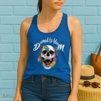 Doomed to Bloom Skull and Flowers Sobriety Women's Tank Top thumb 2