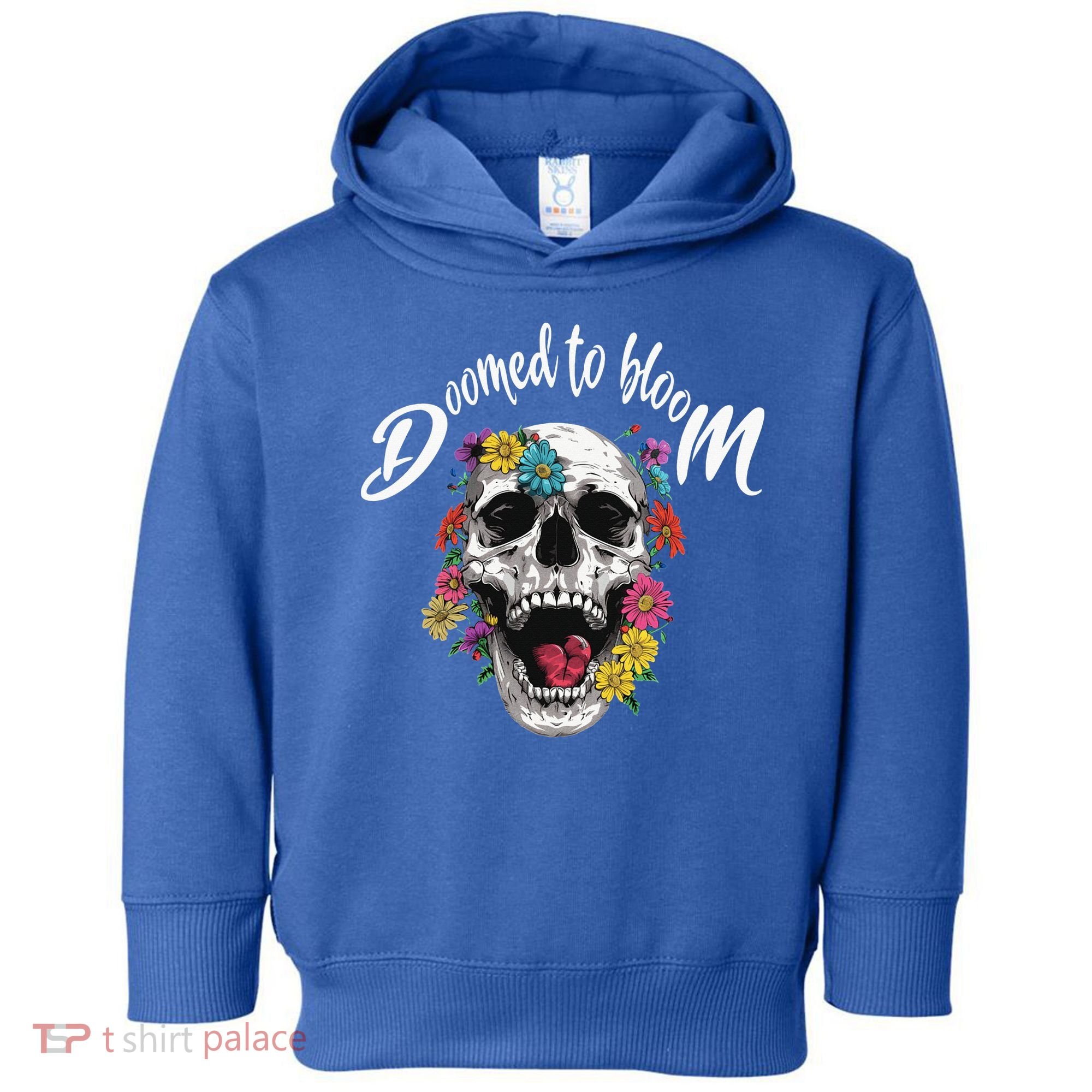 Doomed to Bloom Skull and Flowers Sobriety Toddler Hoodie