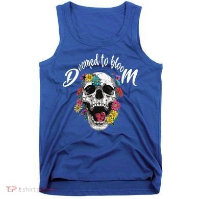 Doomed to Bloom Skull and Flowers Sobriety Tank Top