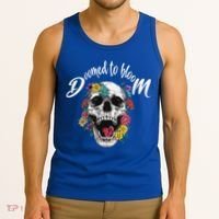 Doomed to Bloom Skull and Flowers Sobriety Tank Top thumb 3