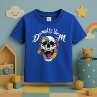 Doomed to Bloom Skull and Flowers Sobriety Toddler T-Shirt thumb 3