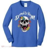 Doomed to Bloom Skull and Flowers Sobriety Kids Long Sleeve Shirt thumb 0