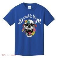 Doomed to Bloom Skull and Flowers Sobriety Kids T-Shirt thumb 0