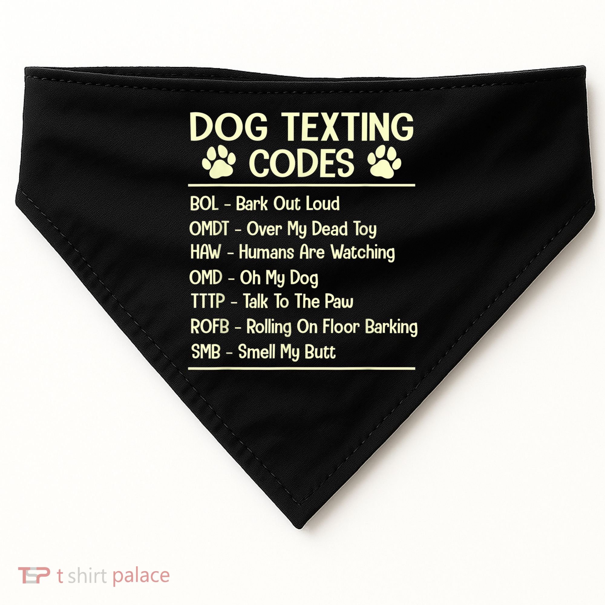 Dog Texting Codes Funny Dog Lover USA-Made Doggie Bandana