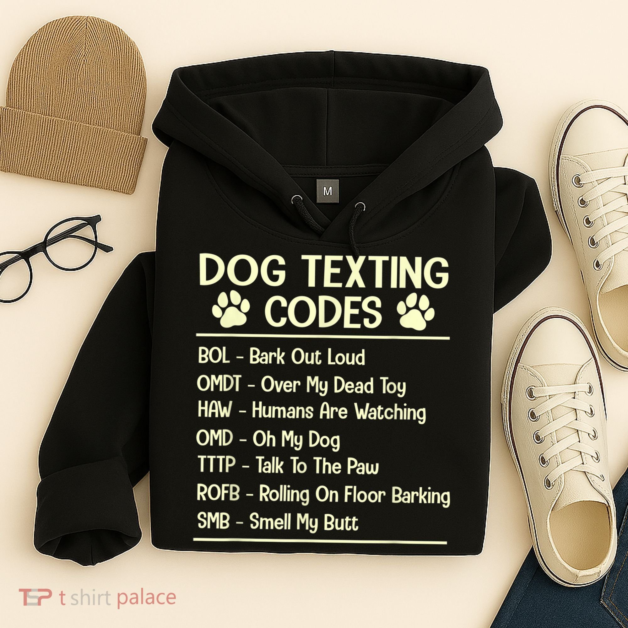 Dog Texting Codes Funny Dog Lover Hoodie