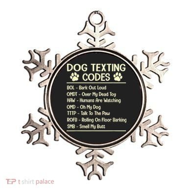 Dog Texting Codes Funny Dog Lover Ornament