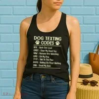 Dog Texting Codes Funny Dog Lover Women's Tank Top thumb 2