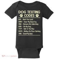 Dog Texting Codes Funny Dog Lover Baby Bodysuit thumb 0
