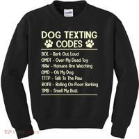 Dog Texting Codes Funny Dog Lover Kids Sweatshirt thumb 0