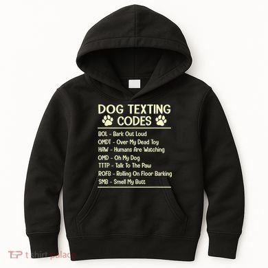 Dog Texting Codes Funny Dog Lover Kids Hoodie