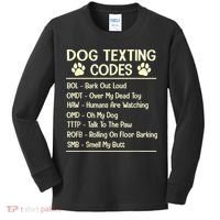 Dog Texting Codes Funny Dog Lover Kids Long Sleeve Shirt thumb 0