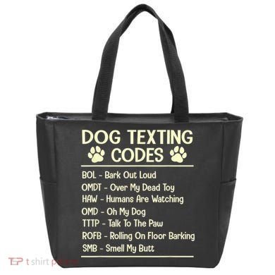 Dog Texting Codes Funny Dog Lover Tote Bag