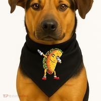 Dabbing Taco Cinco de Mayo Funny Mexican Food Dab USA-Made Doggie Bandana thumb 1