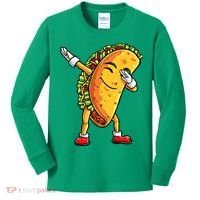 Dabbing Taco Cinco de Mayo Funny Mexican Food Dab Kids Long Sleeve Shirt thumb 0