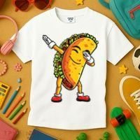 Dabbing Taco Cinco De Mayo Funny Mexican Dab Kids T-Shirt thumb 3