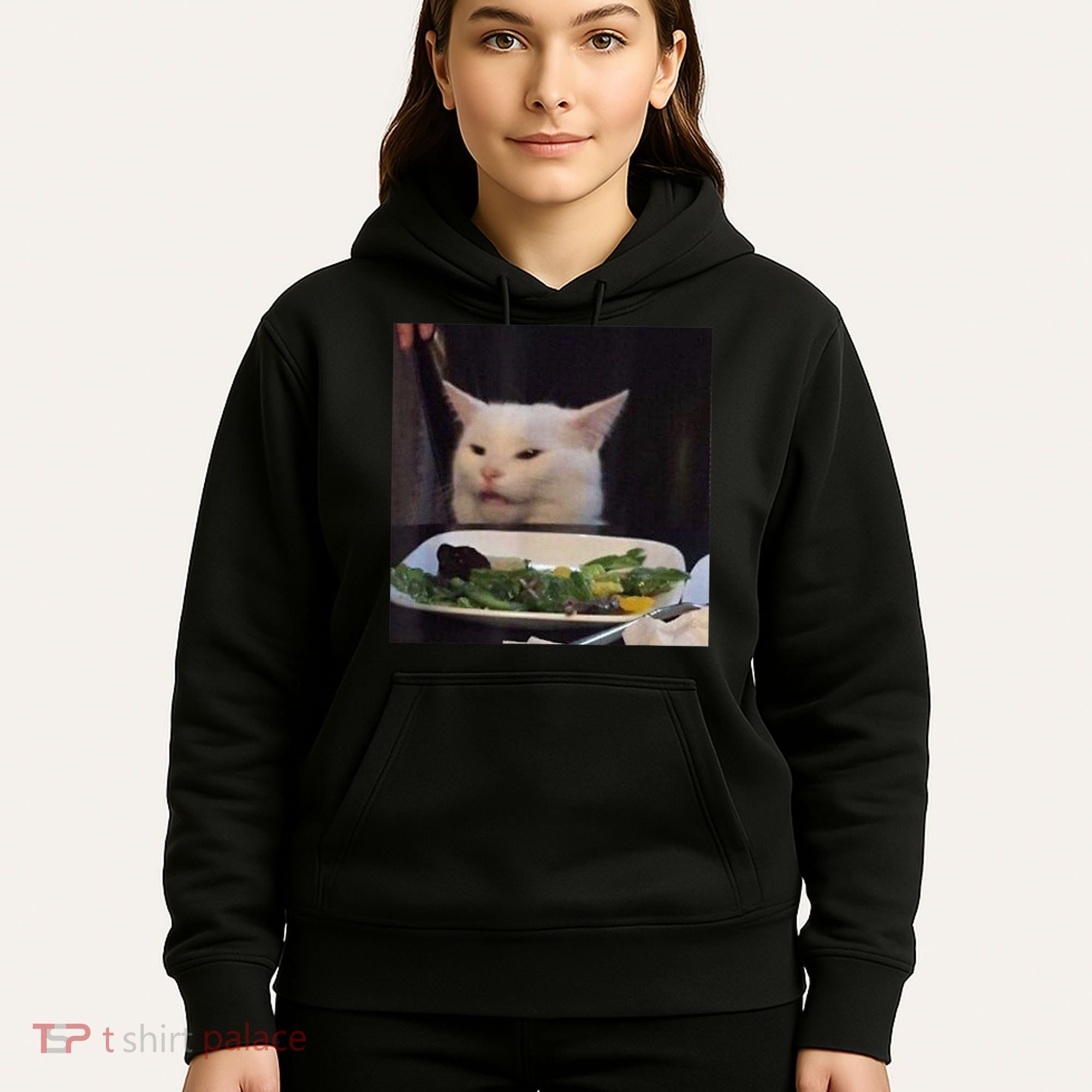 Dinner Table Cat Meme Funny Internet Yelling Confused Gift TShirt Hoodie