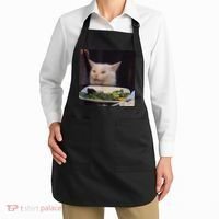 Dinner Table Cat Meme Funny Internet Yelling Confused Gift TShirt Apron thumb 2