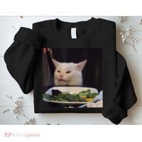 Dinner Table Cat Meme Funny Internet Yelling Confused Gift TShirt Sweatshirt thumb 2