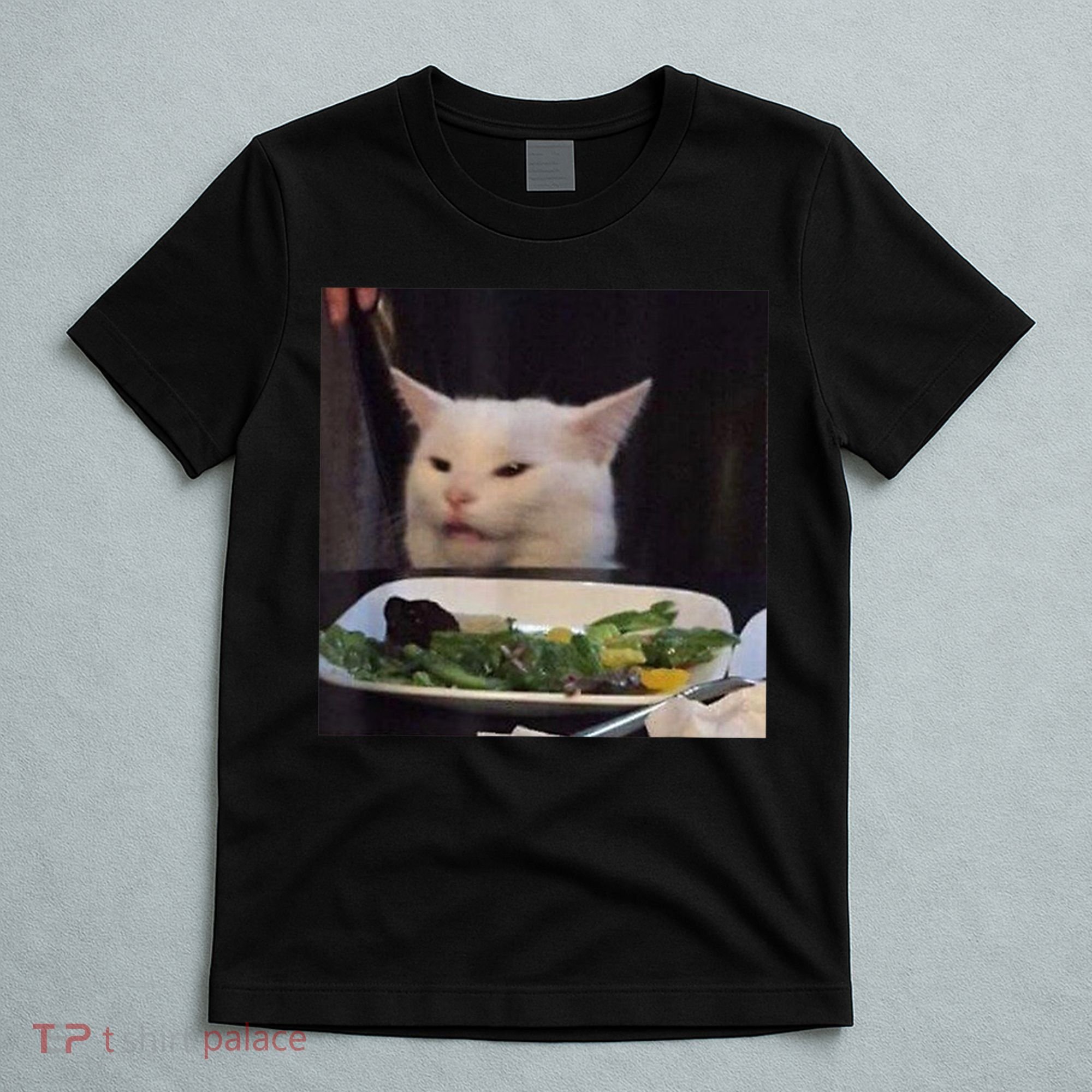 Dinner Table Cat Meme Funny Internet Yelling Confused Gift TShirt T-Shirt