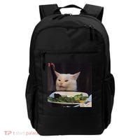 Dinner Table Cat Meme Funny Internet Yelling Confused Gift TShirt Backpack thumb 0