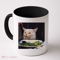 Dinner Table Cat Meme Funny Internet Yelling Confused Gift TShirt Coffee Mug thumb 0