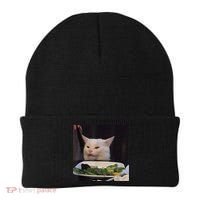Dinner Table Cat Meme Funny Internet Yelling Confused Gift TShirt Beanie thumb 0